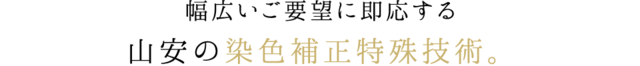 お得意様の幅広いご要望に即応する山安の染色補正特殊技術。