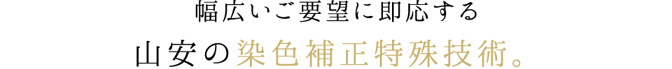 お得意様の幅広いご要望に即応する山安の染色補正特殊技術。